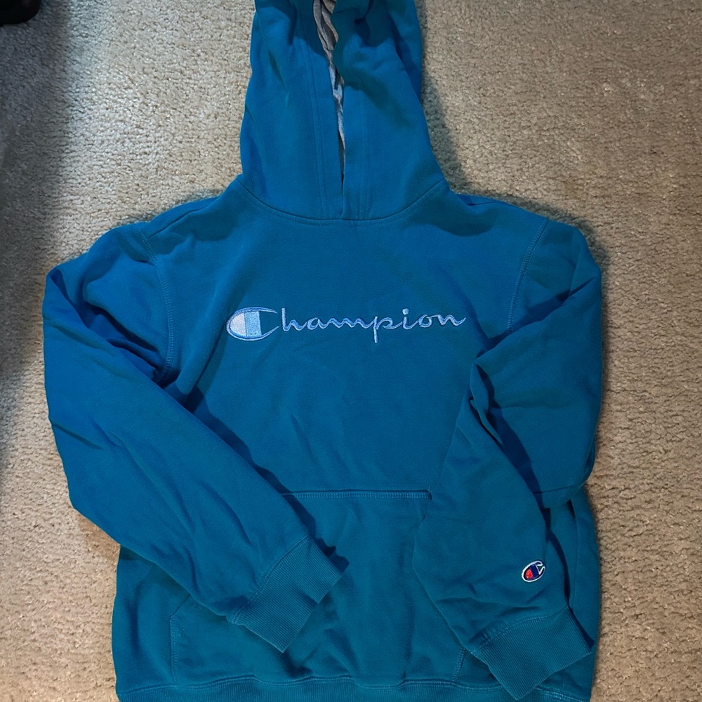 Champion Teal Pullover Hoodie Youth